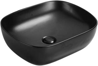 Раковина накладная SantiLine SL-1105MB 48см чёрный матовый