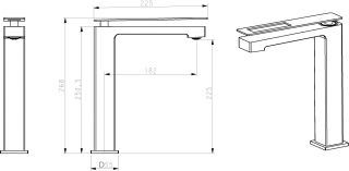 Смеситель для накладной раковины Boheme Q хром/чёрный 142-CRB