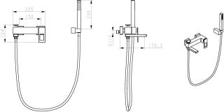 Смеситель для ванны Boheme Q чёрный/хром 143-BCR