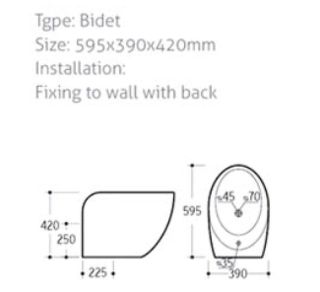 Биде напольное Laguraty OK - 0003 C белый