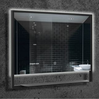 Зеркало Armadi Art Vallessi с подсветкой и полкой антрацит 80см 551/2