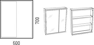 Зеркало-шкаф Corozo Айрон 60см арт/серый SD-00000277