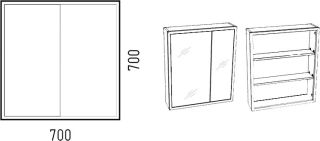 Зеркало-шкаф Corozo Айрон 70см арт/серый SD-00000279