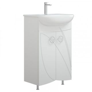 Тумба под раковину Corozo Ультра Флора 55см белый SD-00000362
