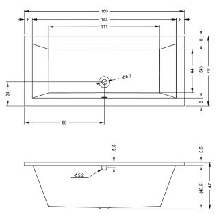 Акриловая ванна Riho Lusso B013001005 160х70см белый
