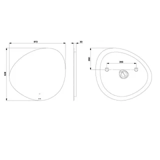 Зеркало с подсветкой Am.Pm X-Joy M85MOX50701WG 70 см серый металлик
