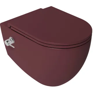 Подвесной унитаз Isvea Infinity 10NFS1005I-2R безободковый с функцией биде бордовый матовый
