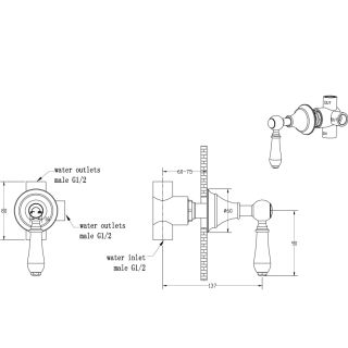Переключатель потоков Boheme Imperiale золото 623