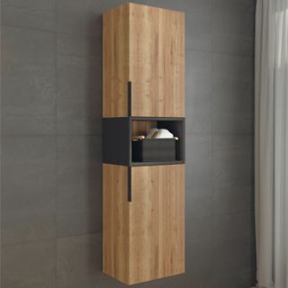 Comforty Шкаф-колонна Штутгарт-40 дуб тёмно-коричневый