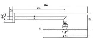 Верхний душ Bossini Cosmo H70596H.073 28 см чёрный матовый
