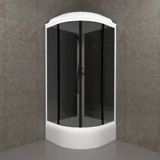 Душевая кабина Triton Грэй Щ0000067303 90x90 см профиль чёрный стекло тонированное