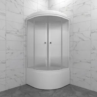 Душевая кабина Triton Лайт Щ0000061838 90x90 см профиль белый стекло с узором