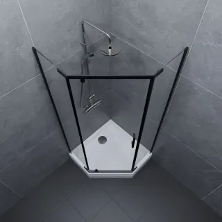 Душевой уголок Triton Дека Щ0000059782 90x90 см профиль чёрный стекло прозрачное