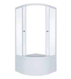 Душевой уголок Triton Стандарт-Полосы Щ0000061799 90x90 см профиль белый стекло с узором