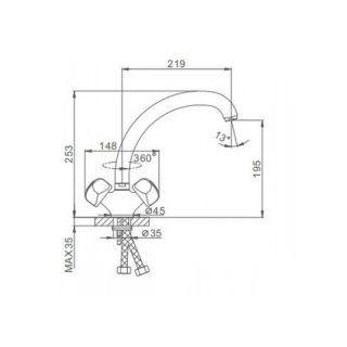 Смеситель для кухни Frap F4226-2 хром