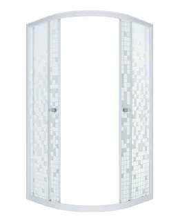 Душевой уголок Triton Стандарт Щ0000064826 100x100 см профиль белый стекло мозаика