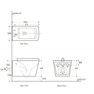Унитаз подвесной Aquanet Rimless Tavr-W BL-103N-WHT 211920 белый