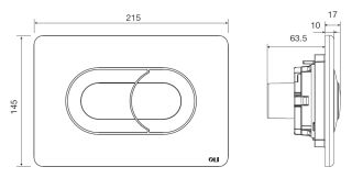 Клавиша OLI Salina 640099 черный, хром матовый