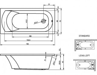 Акриловая ванна Riho Miami B058001005 150х70см белый