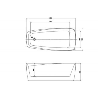 Акриловая ванна Aquatek Паола AQ-190778  белая 170х78  см