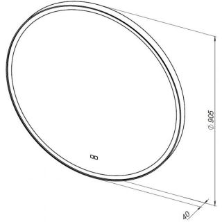 Зеркало с подсветкой Aquanet Тренд 316646 90 см чёрный