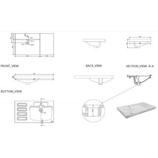 Раковина Aquanet Side 347438 левая 90 см белый