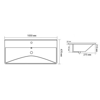 Раковина Aquanet Ирис 329251 100 см чёрный матовый