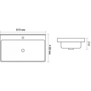 Раковина Aquanet Ирис 329249 80 см чёрный матовый