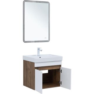 Тумба под раковину Aquanet Оптима 344791 60 см дуб рустикальный/белый сатин