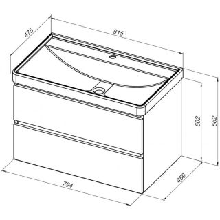 Тумба под раковину Aquanet Вега 2.0 337955 80 см чёрный