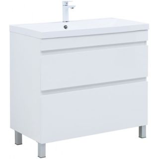 Тумба под раковину Aquanet Нота New 344147 90 см белый глянец