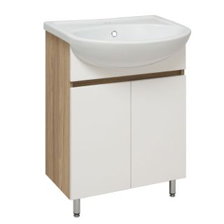 Тумба Runo Лада 50 блэквуд/белый под умывальник Уют 50 (00-00004575)