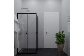 Душевой уголок Triton Вента Щ0000053382 100x100 см профиль чёрный стекло прозрачное