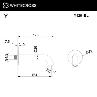 Излив настенный WHITECROSS Y1201GL золото