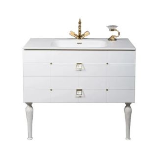 Тумба под раковину Armadi Art Vallessi Avangarde Piazza 100см белый/золото 841-100-WG