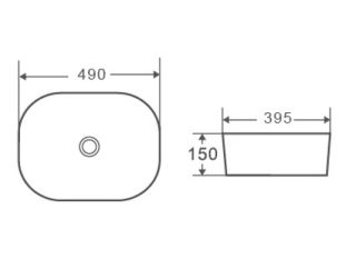 Раковина накладная DQ Venice DT1020116 49см белый