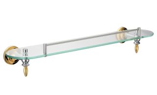 Полка стеклянная Melana MLN-820004 хром/золото