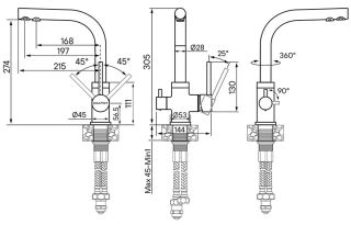 Смеситель для кухни Paulmark Essen Es213011-GRCR серый/хром