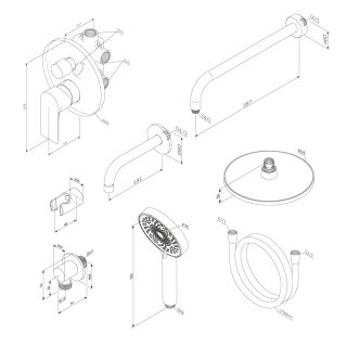 Встраиваемая душевая система Damixa Apollo 947510000 хром