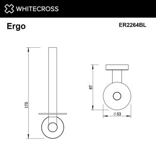Держатель запасного рулона туалетной бумаги WHITECROSS Ergo ER2264GLB брашированное золото