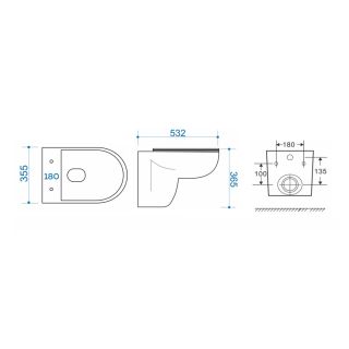 Унитаз подвесной Maretti Aria безободковый с микролифтом, AR10PBM80-844, белый