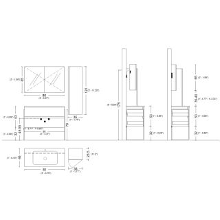 Тумба под раковину Armadi Art Vallessi 80см дуб тёмный 837-080-D