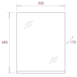 Зеркало Onika Эко 205210 52см белый