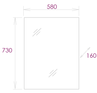 Шкаф-зеркало Onika Венеция 205843 58см белый