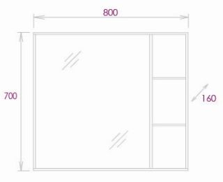 Шкаф-зеркало Onika Тимбер 208091 80см дуб сонома