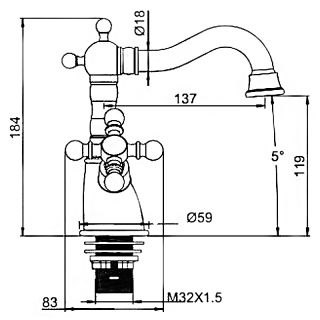 Смеситель для раковины Gappo G1389-6 золото