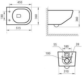 Подвесной унитаз Art&Max Liberty безободковый белый AM015CHR