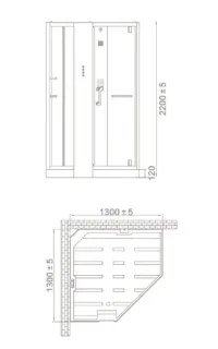 Душевая кабина Orans SR-89106S 89106B0LH 130 см профиль чёрный стекло прозрачное