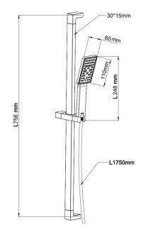 Душевой гарнитур Omnires Jimjim чёрный матовый JIMJIM-SBL