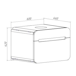 Тумба RUNO Ницца 60 дуб натуральный графит подвесная под накладной умывальник (00-00002123)